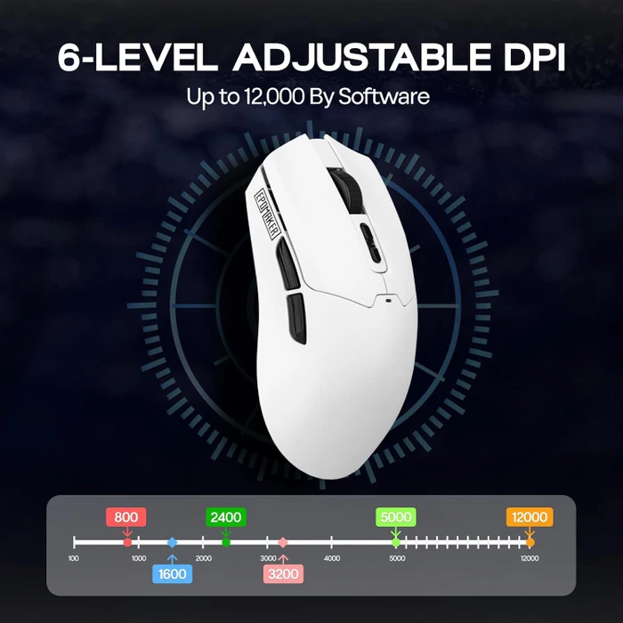 Epomaker Click Lite Wireless Gaming Mouse, weiß, USB/Bluetooth