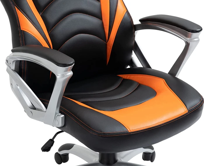 CLP Foxton Kunstleder Gamingstuhl, schwarz/orange