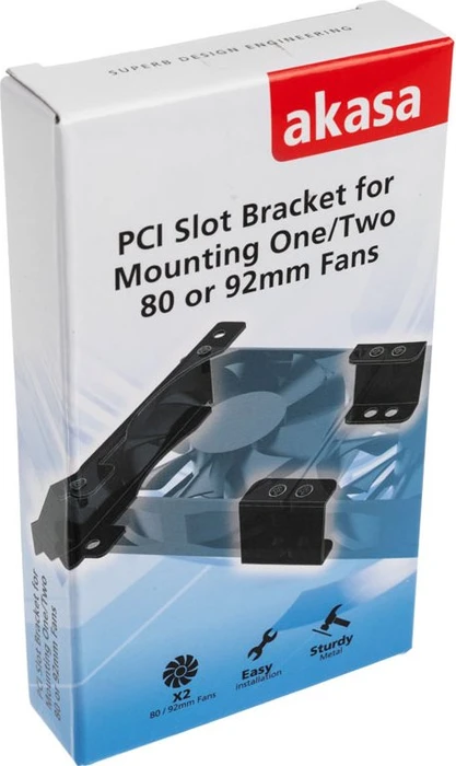 Akasa Lüfter-Montagehalterung für PCI-Slot für 1x/2x 80/92mm Lüfter