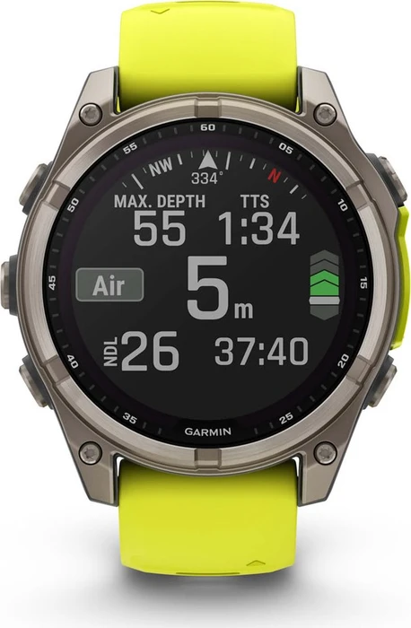 Garmin Fenix 8 47mm Sapphire Solar titanium/amp yellow-graphite