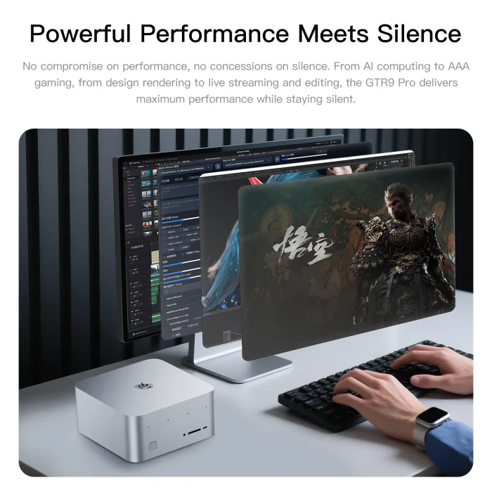 Beelink GTR9 Pro, Frost Silver, Ryzen AI Max+ 395, 128GB RAM, 2TB SSD