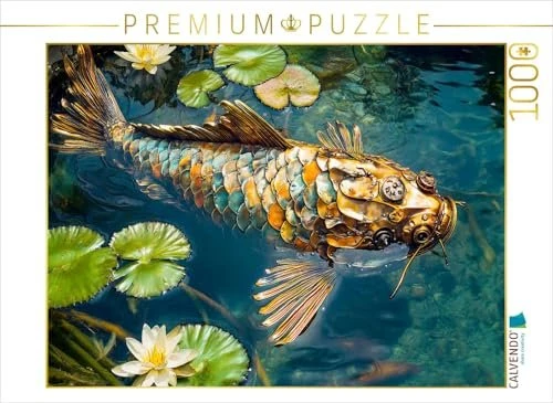 Calvendo Metall-Koi im Teich: Stilvolle Gartendekoration für Wasserliebhaber