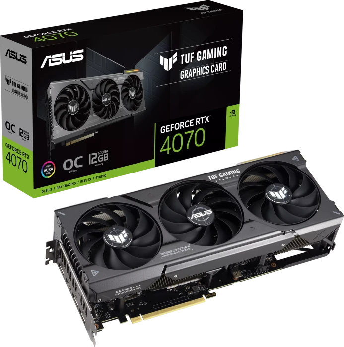 ASUS TUF Gaming GeForce RTX 4070 OC, TUF-RTX4070-O12G-GAMING, 12GB GDDR6X, HDMI, 3x DP