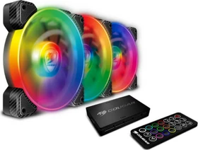 Cougar Vortex RGB SPB 120 PWM HDB Cooling Kit, LED-Steuerung, Fernbedienung, 120mm, 3er-Pack
