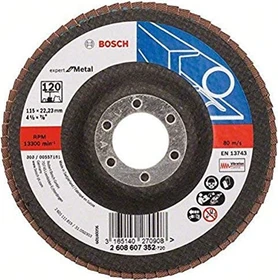 Bosch Professional X551 Expert for Metal Fächerschleifscheibe gerade K120, 115x22.23mm, 1 Stück