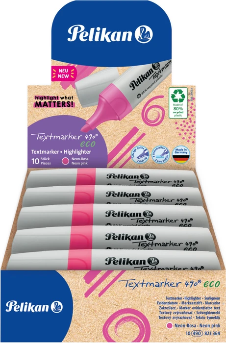 Pelikan Textmarker 490 eco neonrosa, 10er-Pack