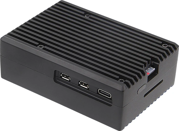 Geekworm Aluminiumgehäuse Heavy-duty für Raspberry Pi 5, schwarz