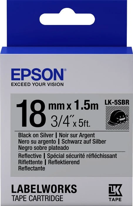 Epson LK-5SBR Beschriftungsband, 18mm, schwarz/weiß