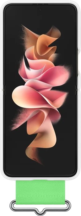 Samsung Silicone Cover with Strap für Galaxy Z Flip 3 weiß