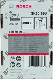 Bosch Professional SK50 35G Senkkopf-Stift verzinkt Tacker-Nägel, 35x1.2mm, 5000 Stück