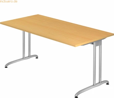 Hammerbacher Ergonomic B-Serie BS16/6 Schreibtisch 160x80cm Buche/silber