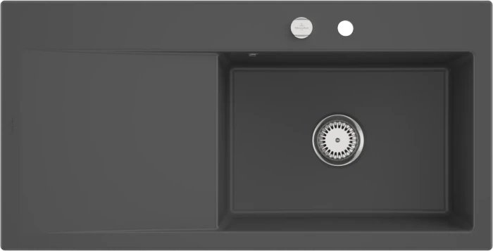 Villeroy & Boch Subway Style 60 Einbau Becken rechts mit Ablauffernbedienung graphite