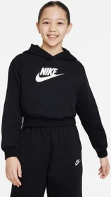 Nike Sportswear Club Fleece Kurz Hoodie schwarz/weiß (Junior)