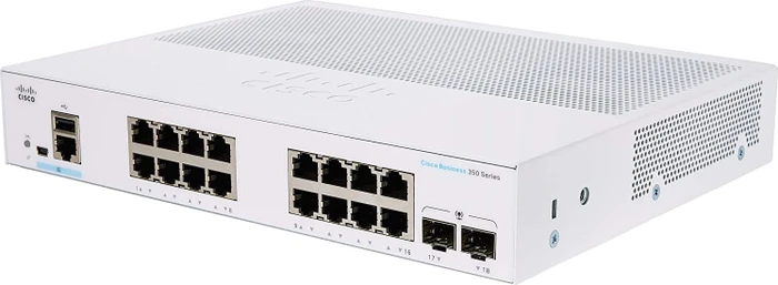 Cisco Business 350 Desktop Gigabit Managed Switch, 16x RJ-45, 2x SFP