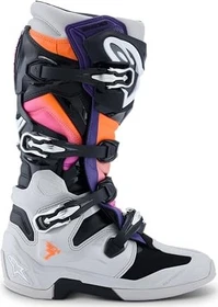 Alpinestars 2025 Tech 7 Motorradstiefel schwarz/grau/orange/violett