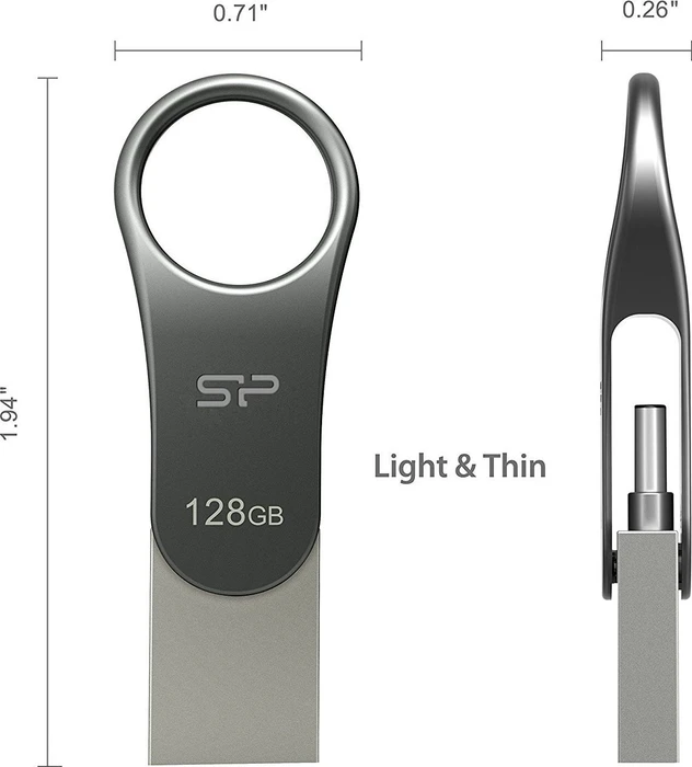 Silicon Power Mobile C80 128GB, USB-A + USB-C, USB 3.2 Gen 1×1