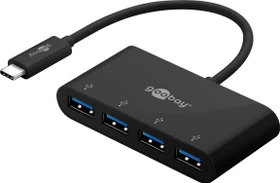 Wentronic goobay 4-Port USB-Hub, 4x USB-A 3.0, USB-C 3.0 [Stecker] (61073)