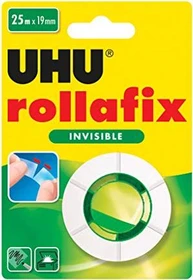 UHU rollafix Invisible transparent, Klebestreifen, 19mm/25m, 1 Stück