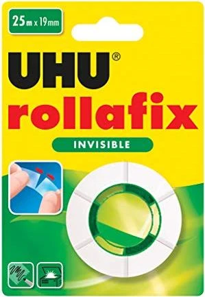 UHU rollafix Invisible transparent, Klebestreifen, 19mm/25m, 1 Stück