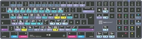LogicKeyboard Titan Wireless DaVinci Resolve Mac, Titanium Gray, LEDs weiß, USB/Bluetooth, DE (LKB-RESB-TM-DE)