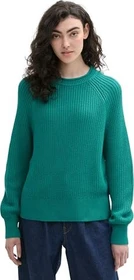 Tom Tailor Strickpullover mit leichten Ballonärmeln Strickpullover jade green (Damen)
