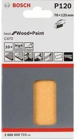 Bosch Professional C470 Best for Wood and Paint Schleifblatt K120, 70x125mm, 10 Stück