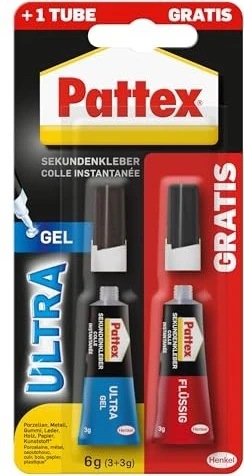 Pattex PSG2C Ultra Gel & flüssig Sekundenkleber, 6g (2x 3g)