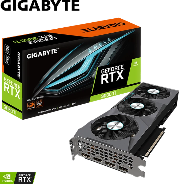 GIGABYTE GeForce RTX 3060 Ti EAGLE OC D6X 8G, 8GB GDDR6X, 2x HDMI, 2x DP