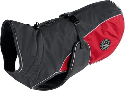 Hunter Uppsala Cozy Hundemantel, Wintermantel, wasserabweisend, reflektierend, 35, anthrazit/rot