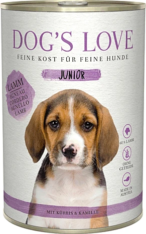 PetCo Dog's Love Junior Lamm mit Kürbis und Kamille, 400g