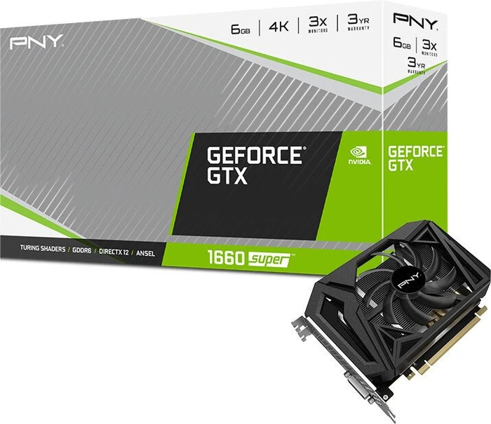 PNY GeForce GTX 1660 SUPER Single Fan, 6GB GDDR6, DVI, HDMI, DP