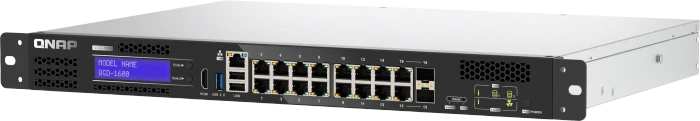 QNAP QGD-1600 Dual-System VM-Host & NAS Rackmount Gigabit Managed Switch, 14x RJ-45, 2x RJ-45/SFP