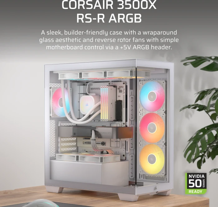 Corsair 3500X RS-R ARGB, weiß, Glasfenster