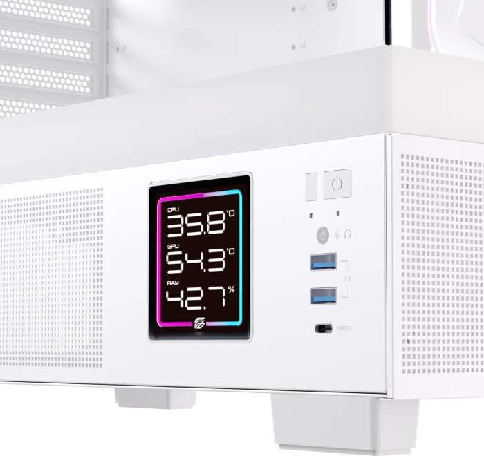 Einarex Prisma S501D RGB White, weiß, Glasfenster