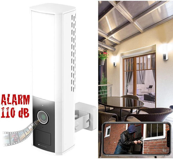 VisorTech ZX-5319 Outdoor Kamera mit LED-Außenwandleuchte