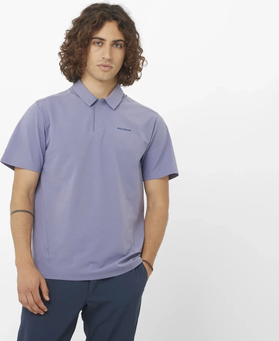 Salomon Trackline Poloshirt kurzarm blue granite (Herren)