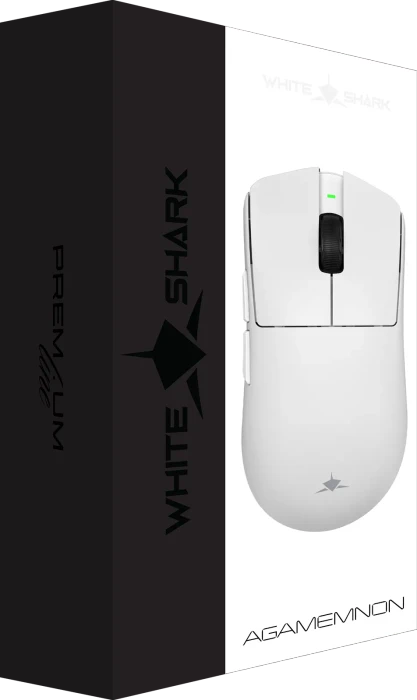 White Shark Agamemnon 8KHz Wireless Gaming Mouse, weiß, USB/Bluetooth