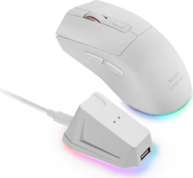 Mars Gaming MM-T3 Tri-Mode Wireless mit Ladestation, weiß, USB/Bluetooth (MMT3W)