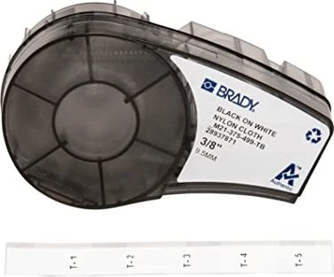 Brady Nylongewebe Beschriftungsband, 9.5mm, schwarz/weiß