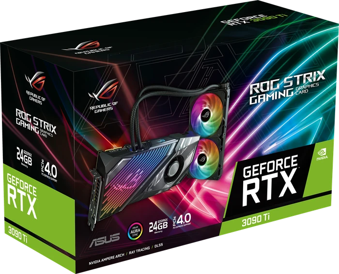 ASUS ROG Strix LC GeForce RTX 3090 Ti, ROG-STRIX-LC-RTX3090TI-24G-GAMING, 24GB GDDR6X, 2x HDMI, 3x DP