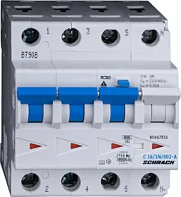 Schrack LS-FI-Schalter, Kennlinie C, 16A, 30mA, 3+N, Typ A