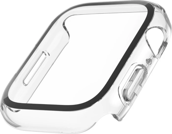 Belkin ScreenForce antimikrobieller TemperedCurve 2-in-1-Displayschutz mit Schutzrand für Apple Watch (44mm/45mm) transparent