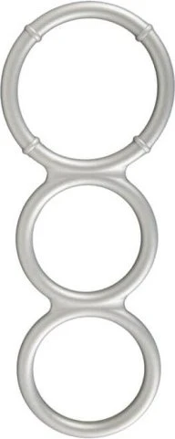 You2Toys Metallic Silicone Triple Cock and Ball Ring