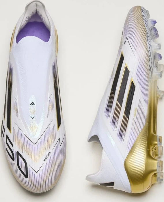 adidas F50 Elite Laceless FG cloud white/core black/gold metallic