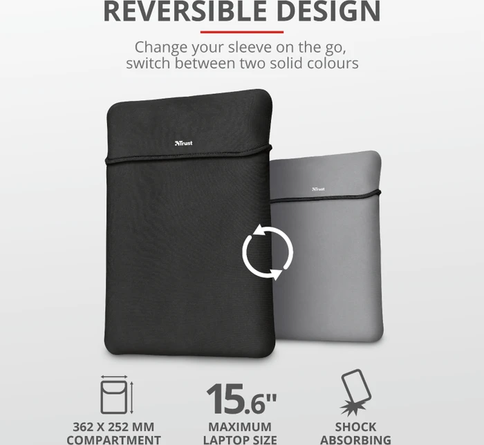 Trust Yvo Wireless Mouse Set mit Wendehülle für 15.6" Laptops, schwarz, USB
