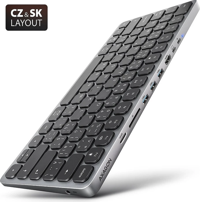 Axagon 9in1 Keyboard Hub, Docking Station mit Tastatur