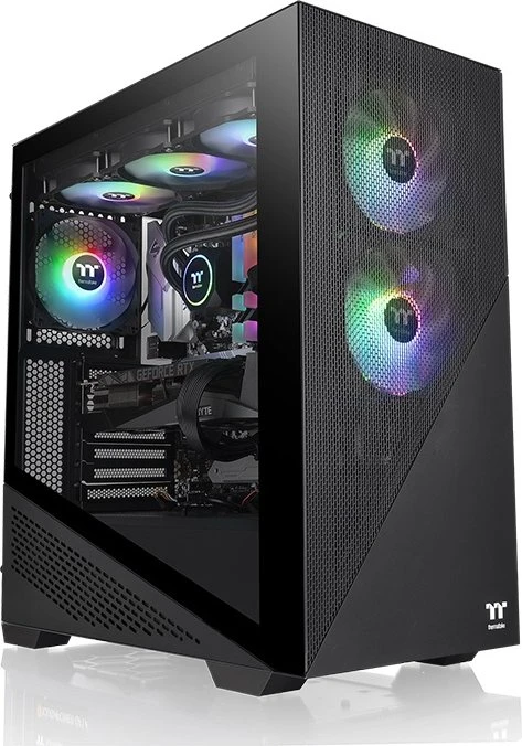 Thermaltake Divider 370 TG ARGB, schwarz, Glasfenster