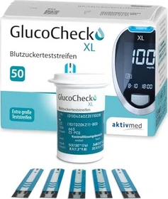 Aktivmed GlucoCheck XL Blutzucker-Teststreifen,    50 Stück