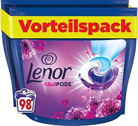 Lenor Allin1 Pods Amethyst Blütentraum, 98 Stück (2x 49 Stück)