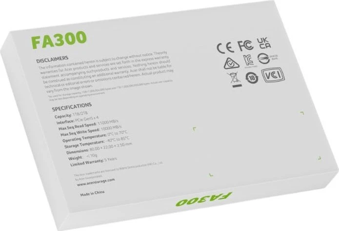Acer FA300 1TB, M.2 2280 / M-Key / PCIe 5.0 x4